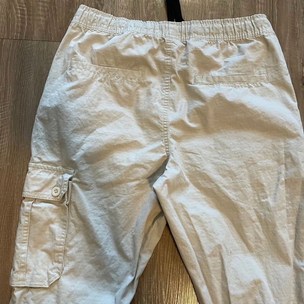 Cherokee Mens Jogger Pants Size Medium Tan Cotton Ripstop Cargo Utility Casual